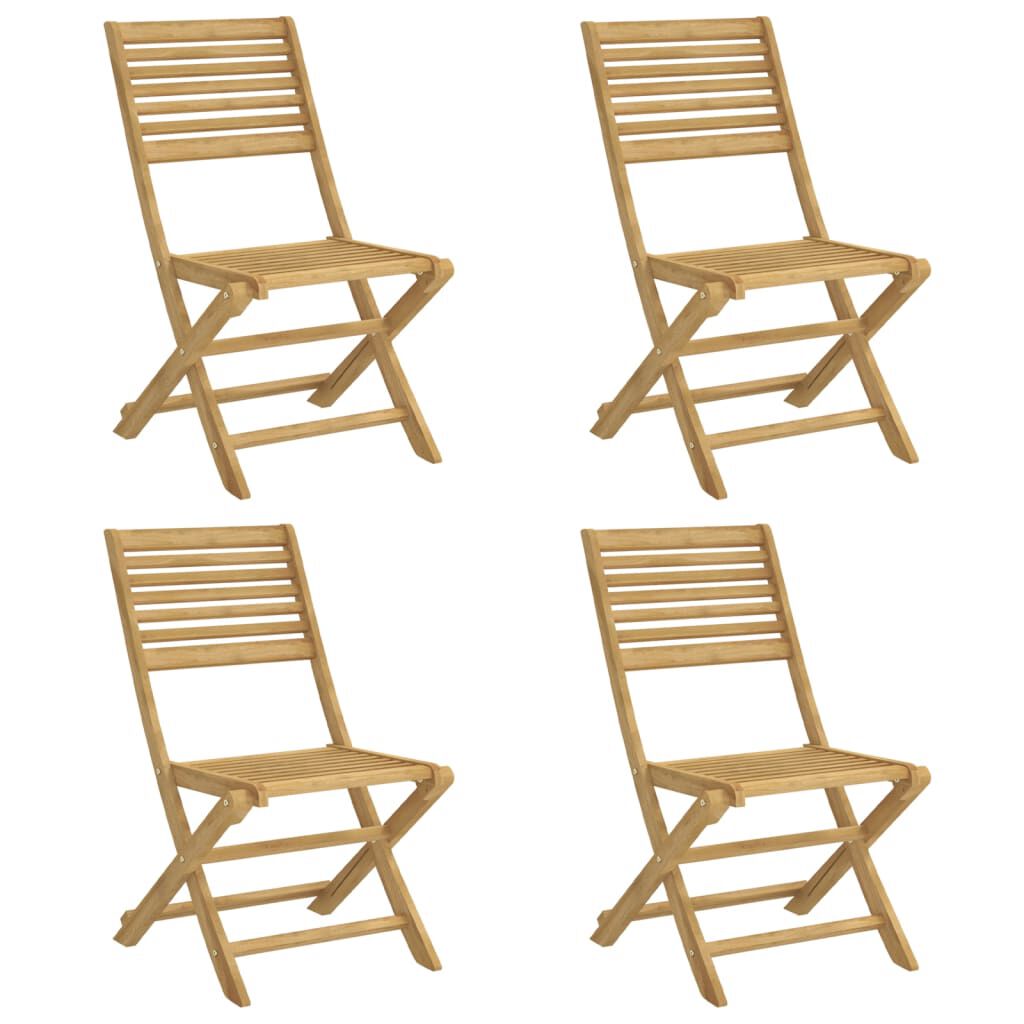 vidaXL Καρέκλες Κήπου Πτυσσόμενες 4 τεμ 48,5x61,5x87 εκ. Μασίφ Ακακία