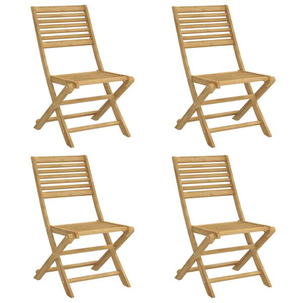vidaXL Καρέκλες Κήπου Πτυσσόμενες 4 τεμ 48,5x61,5x87 εκ. Μασίφ Ακακία