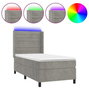 vidaXL &Kappa;&rho;&epsilon;&beta;ά&tau;&iota; Boxspring &mu;&epsilon; &Sigma;&tau;&rho;ώ&mu;&alpha; & LED &Alpha;&nu;.&Gamma;&kappa;&rho;&iota; 90x190 &epsilon;&kappa;. &Beta;&epsilon;&lambda;&omicron;ύ&delta;&iota;&nu;&omicron;