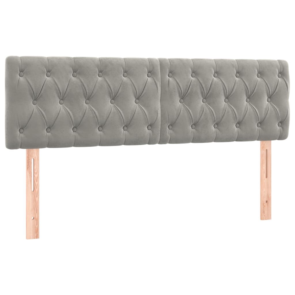vidaXL Κρεβάτι Boxspring με Στρώμα Ανοιχτό Γκρι 140x200 εκ. Βελούδινο