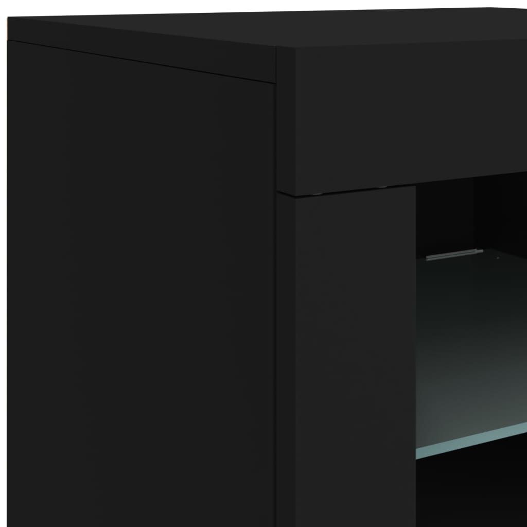 vidaXL Μπουφές με LED Μαύρος 163 x 37 x 67 εκ.