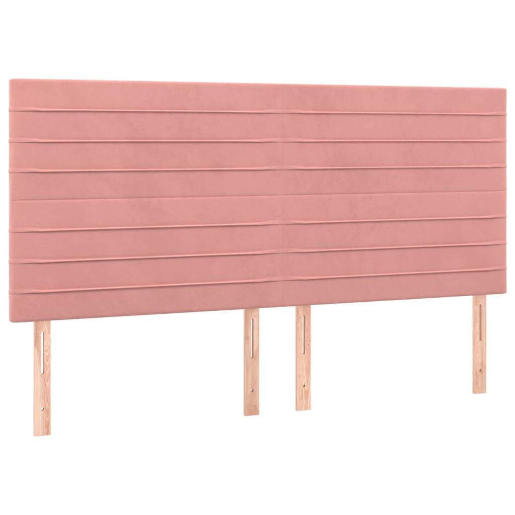 vidaXL Κρεβάτι Boxspring με Στρώμα Ροζ 180x200 εκ. Βελούδινο
