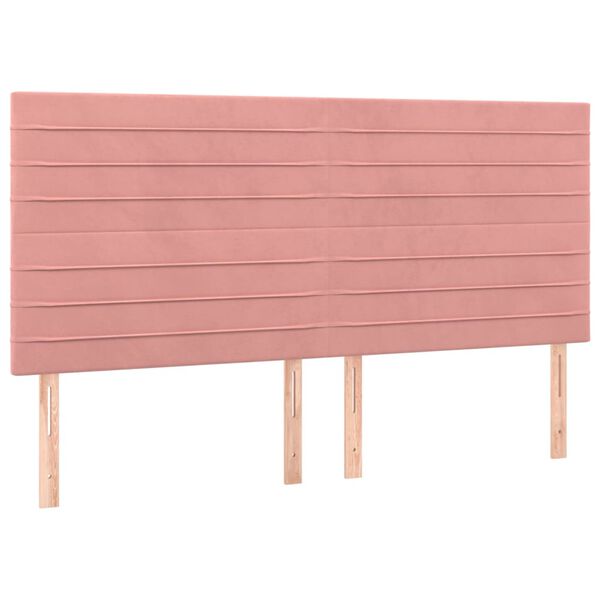 vidaXL Κρεβάτι Boxspring με Στρώμα Ροζ 180x200 εκ. Βελούδινο