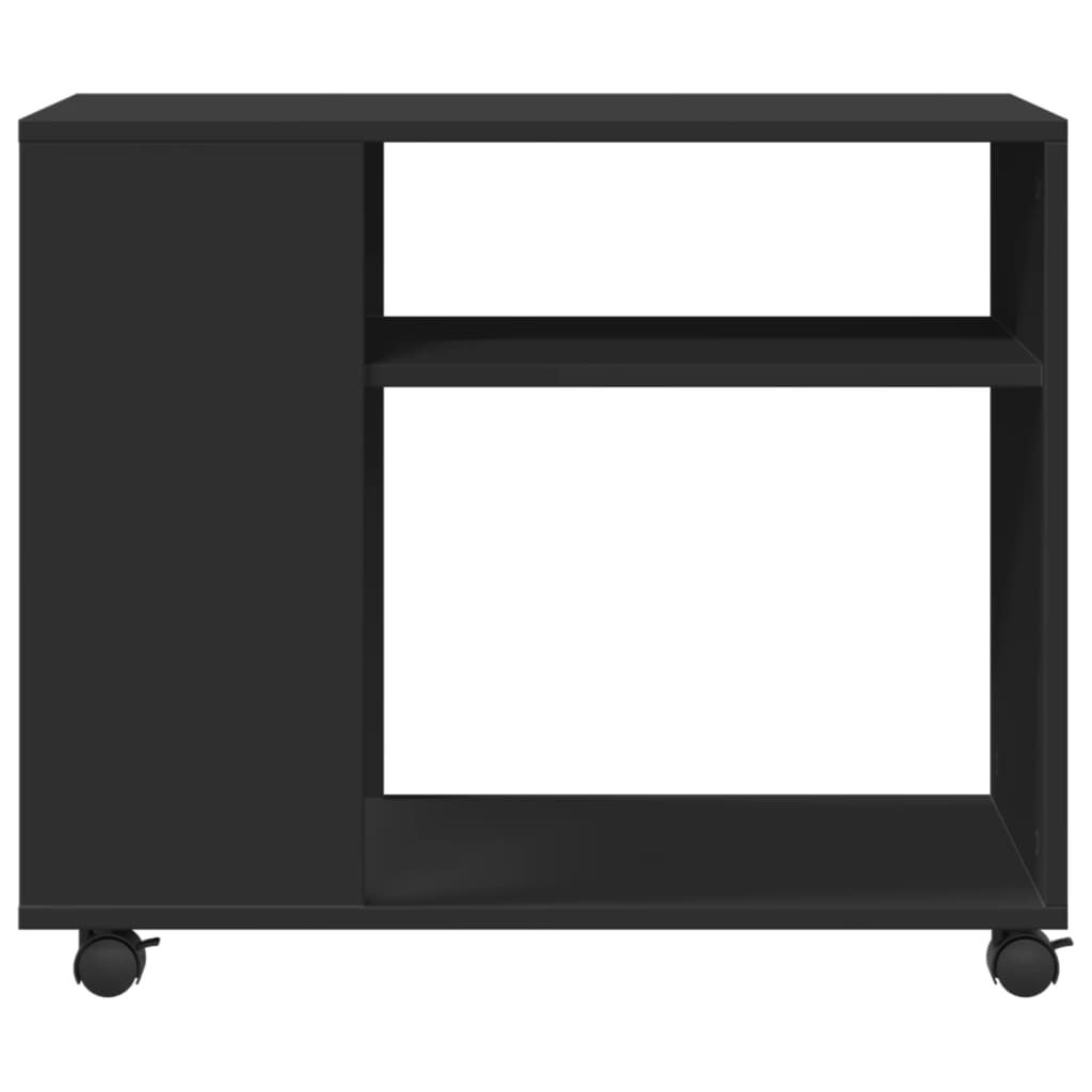 vidaXL Βοηθητικό Τραπέζι με Ρόδες Μαύρο 70x35x60 εκ. Επεξ. Ξύλο