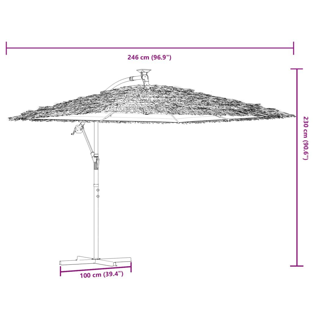 vidaXL Ομπρέλα Κήπου με Ατσάλινο Ιστό Λευκή 246x246x230 εκ.