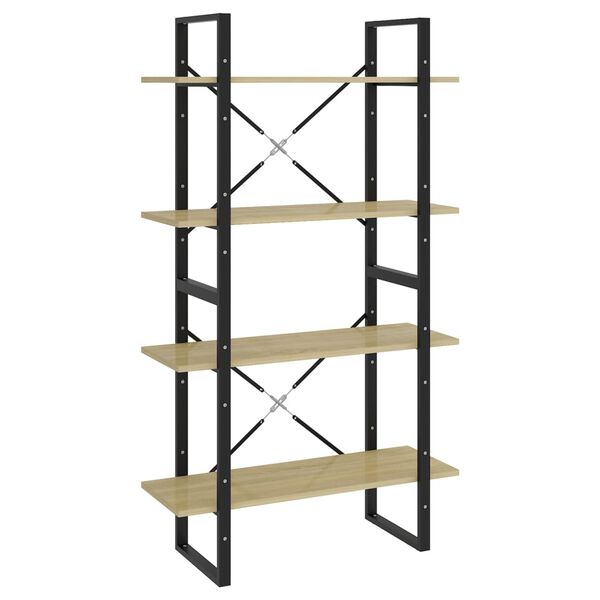 vidaXL Βιβλιοθήκη με 4 Ράφια Sonoma Δρυς 80x30x140 εκ. από Επεξ. Ξύλο