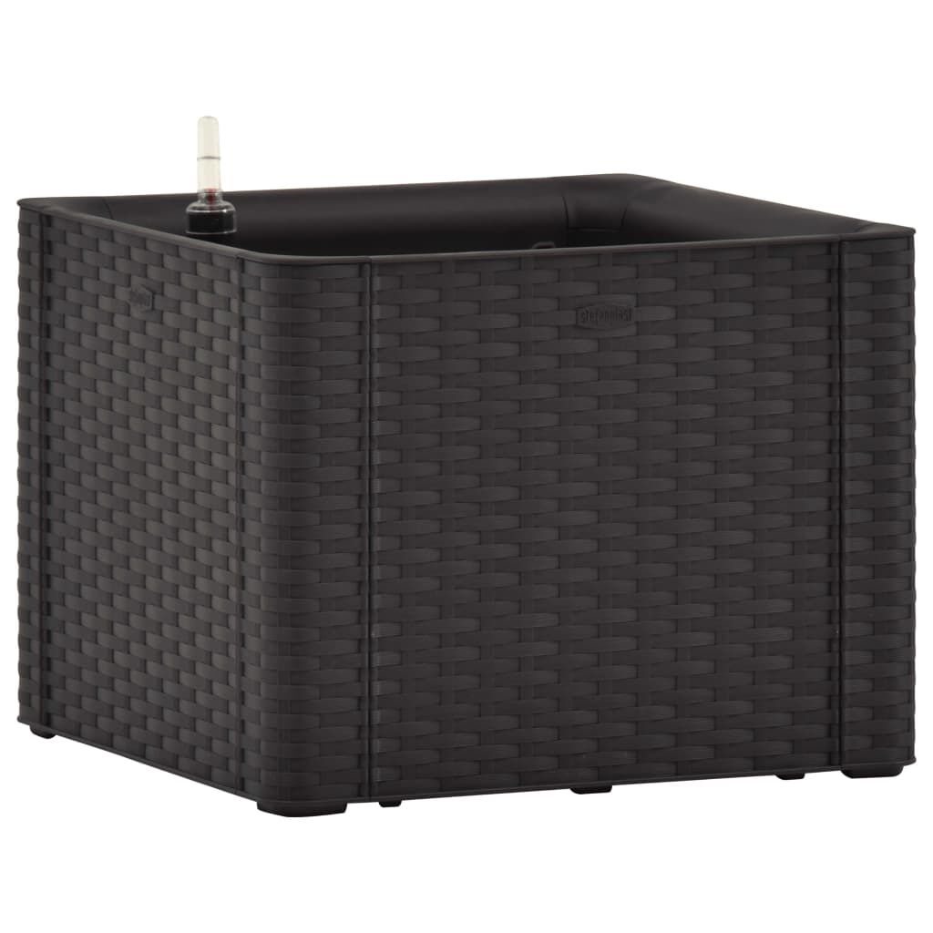 vidaXL Ζαρντινιέρα Κήπου Ανθρακί 43x43x33 εκ. με Αυτόματο Πότισμα