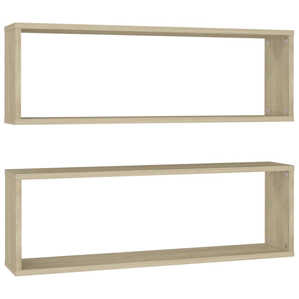 vidaXL Ράφια Κύβοι Τοίχου 2 τεμ. Sonoma Δρυς 80x15x26,5εκ. Επεξ. Ξύλο