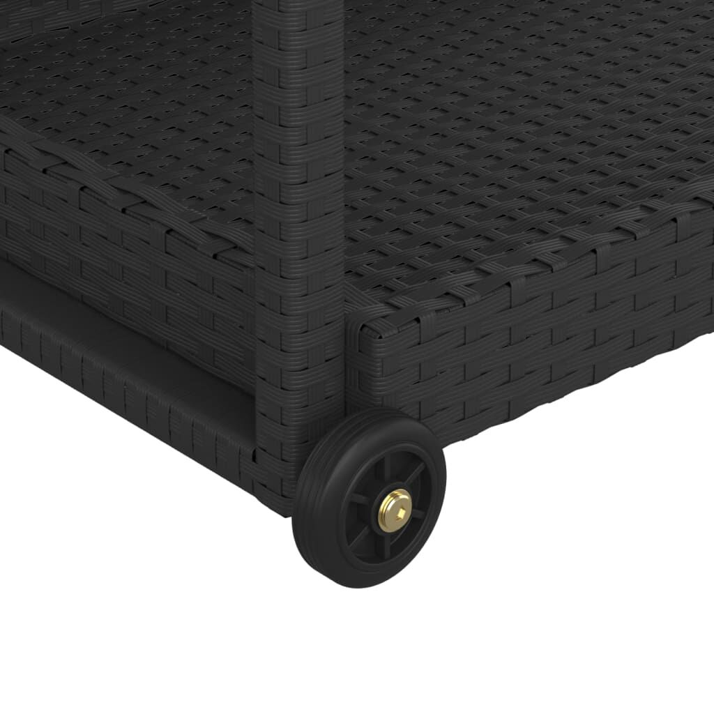 vidaXL Τρόλεϊ Μεταφοράς Μαύρο 100 x 45 x 83 εκ. από Συνθετικό Ρατάν