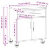vidaXL Εργαστήριο με συρτάρι Κόκκινο και γκρι 75 x 45 x 85 εκ.