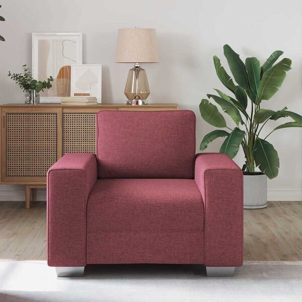 vidaXL Καναπές με μαξιλάρι Μπορντό 100 x 77 x 82 εκ ύφασμα