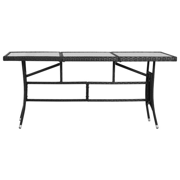 vidaXL Τραπέζι Κήπου Μαύρο 170 x 80 x 74 εκ. από Συνθετικό Ρατάν