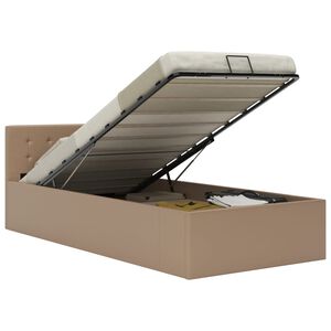 vidaXL Πλαίσιο Κρεβατιού με Αποθ. Χώρο Καπουτσίνο 90x200 εκ. Δερματίνη