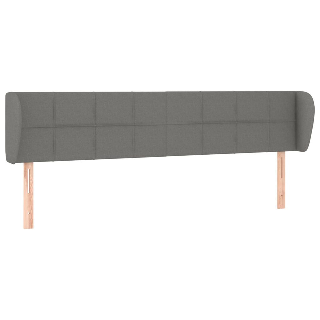 vidaXL Κεφαλάρι με Πτερύγια Σκούρο Γκρι 183x23x78/88 εκ. Υφασμάτινο