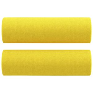 vidaXL Μαξιλάρια Διακοσμητικά 2 τεμ. Αν. Κίτρινο Ø15x50 εκ. Υφασμάτινα