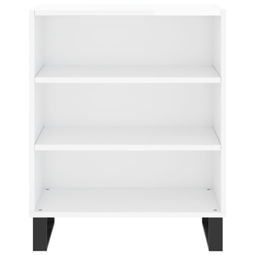 vidaXL Ραφιέρα Γυαλιστερή Λευκή 57 x 35 x 70 εκ. από Επεξεργ. Ξύλο