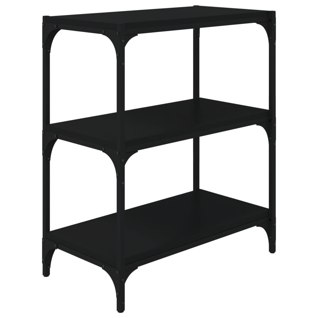 vidaXL Βιβλιοθήκη Μαύρη 60 x 33 x 70,5 εκ. Επεξεργασμένο Ξύλο & Ατσάλι
