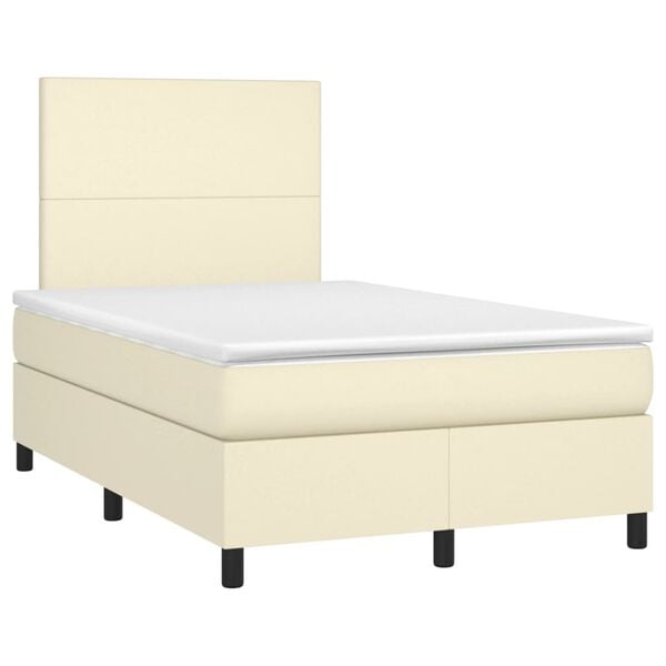 vidaXL &Kappa;&rho;&epsilon;&beta;ά&tau;&iota; Boxspring &mu;&epsilon; &Sigma;&tau;&rho;ώ&mu;&alpha; &Kappa;&rho;&epsilon;&mu; 120x200&epsilon;&kappa;. &alpha;&pi;ό &Sigma;&upsilon;&nu;&theta;&epsilon;&tau;&iota;&kappa;ό &Delta;έ&rho;&mu;&alpha;