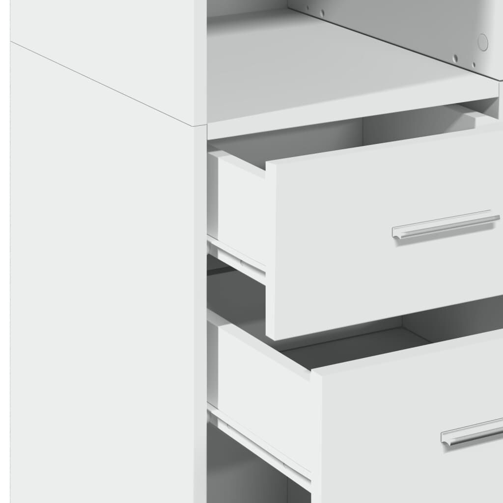 vidaXL Ραφιέρα με Ντουλάπια Λευκή 70x42,5x225 εκ. Επεξεργασμένο Ξύλο