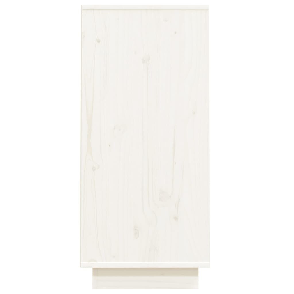 vidaXL Ντουλάπι Κονσόλα Λευκό 60 x 34 x 75 εκ. από Μασίφ Ξύλο Πεύκου