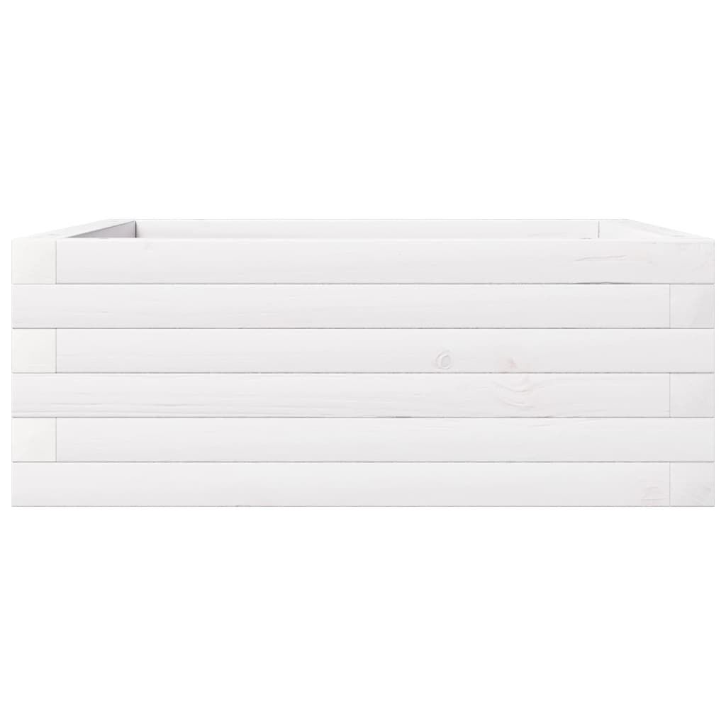vidaXL Ζαρντινιέρα Λευκή 60x60x23 εκ. από Μασίφ Ξύλο Πεύκου