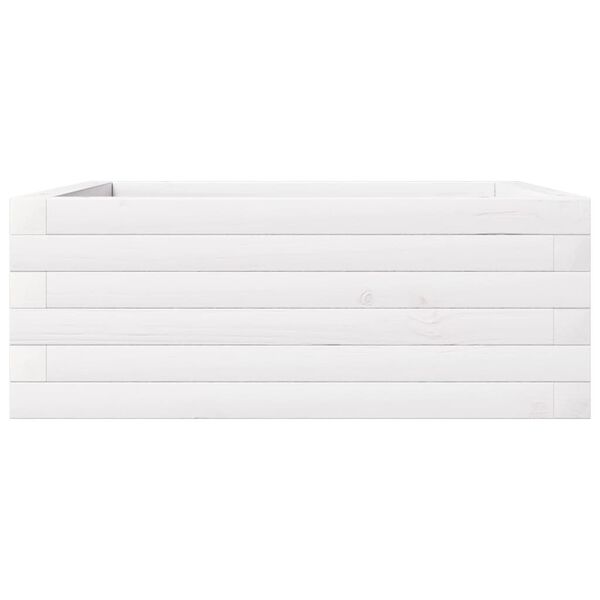 vidaXL Ζαρντινιέρα Λευκή 60x60x23 εκ. από Μασίφ Ξύλο Πεύκου
