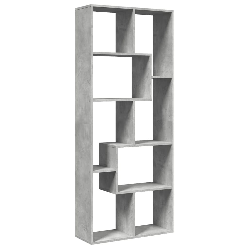 vidaXL Βιβλιοθήκη/Διαχωριστικό Χώρου Γκρι 67x25x161,5 εκ. Επεξ. Ξύλο