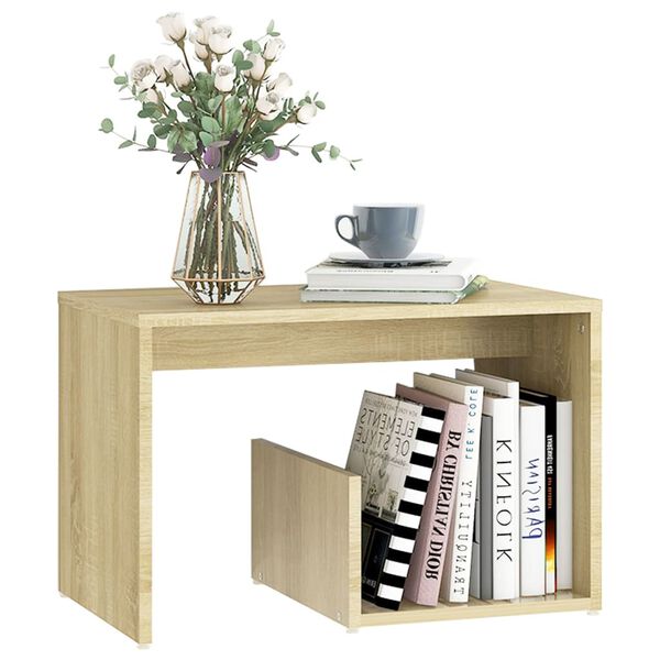 vidaXL Τραπεζάκι Βοηθητικό Sonoma Δρυς 59 x 36 x 38 εκ. από Επεξ. Ξύλο