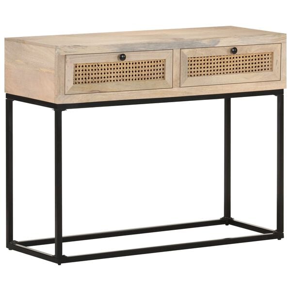 vidaXL Τραπέζι Κονσόλα 100x35x76εκ Μασίφ Ξύλο Μάνγκο/Φυσικό Ζαχαροκάλ.