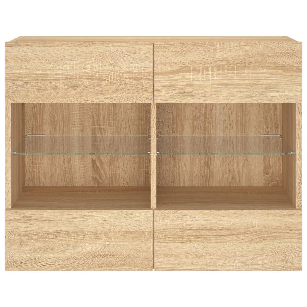 vidaXL Έπιπλο Τοίχου Τηλεόρασης με LED Sonoma Δρυς 78,5x30x60,5 εκ.