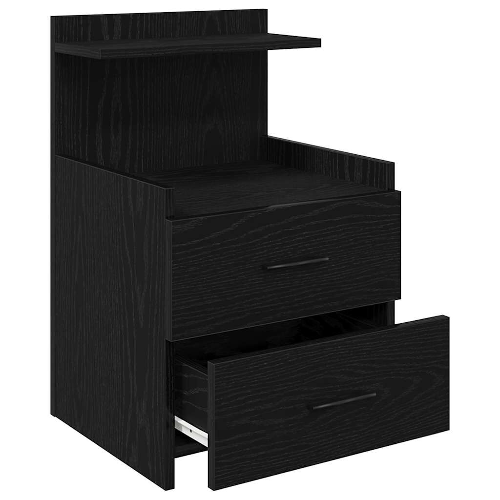 vidaXL Κομοδίνα 2 τεμ. με 2 Συρτάρια Μαύρα 40x36,5x62 εκ.