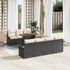 vidaXL Σετ Καναπέ Κήπου 8 pcs Μαύρο και κρεμ 100 x 55 x 73 εκ