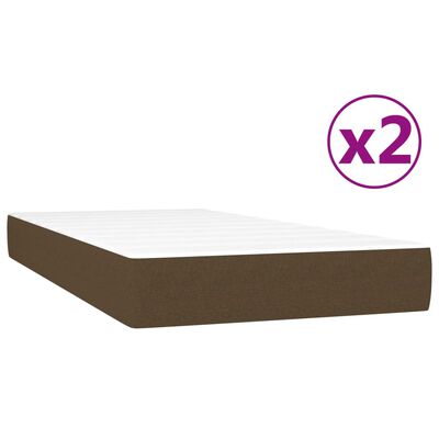 vidaXL Κρεβάτι Boxspring με Στρώμα Σκούρο Καφέ 200x200 εκ. Υφασμάτινο