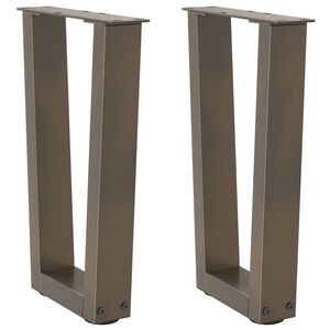 vidaXL Πόδια Τραπεζιού Σαλονιού 2 τεμ. Σχήμα V από Φυσικό Ατσάλι 38x(42-43,3) εκ. Ατσάλι