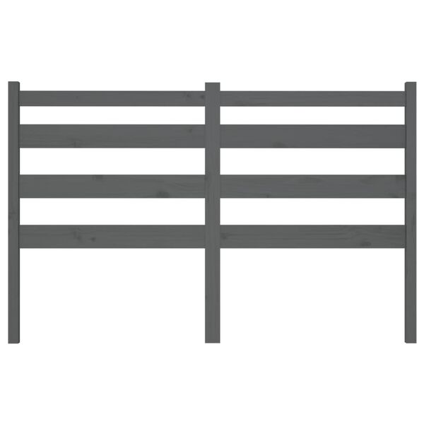 vidaXL Κεφαλάρι Κρεβατιού Γκρι 141 x 4 x 100 εκ. από Μασίφ Ξύλο Πεύκου