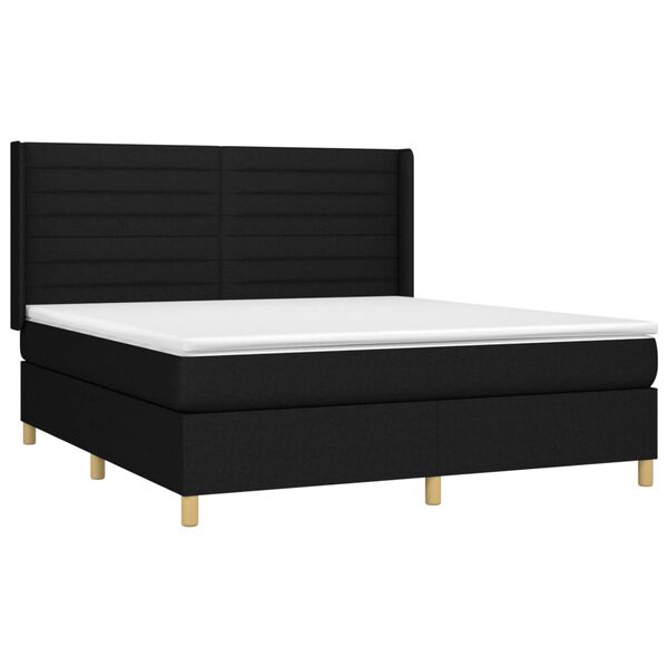 vidaXL &Kappa;&rho;&epsilon;&beta;ά&tau;&iota; Boxspring &mu;&epsilon; &Sigma;&tau;&rho;ώ&mu;&alpha; &Mu;&alpha;ύ&rho;&omicron; 180x200 &epsilon;&kappa;. &Upsilon;&phi;&alpha;&sigma;&mu;ά&tau;&iota;&nu;&omicron;