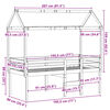 vidaXL Κρεβάτι Υπερυψωμένο με Οροφή 90x190 εκ. από Μασίφ Ξύλο Πεύκου