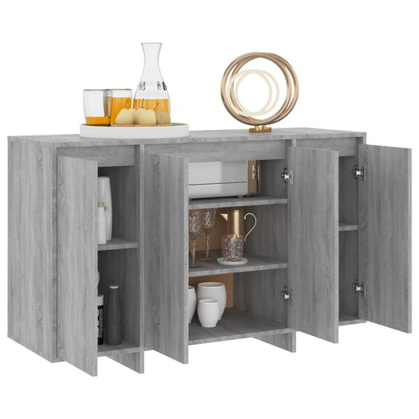 vidaXL Μπουφές Γκρι Sonoma 120 x 41 x 75 εκ από Μοριοσανίδα