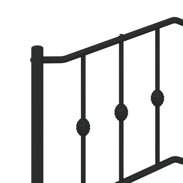 vidaXL Πλαίσιο Κρεβατιού με Κεφαλάρι/Ποδαρικό Μαύρο 160x200εκ. Μέταλλο