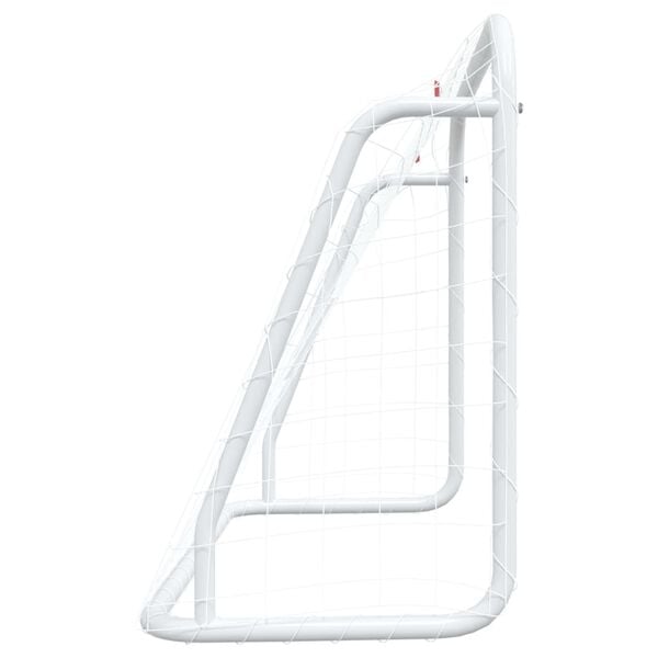 vidaXL Τέρμα Ποδοσφαίρου με Δίχτυ Λευκό 125x96x60εκ Ατσάλι/Πολυεστέρας