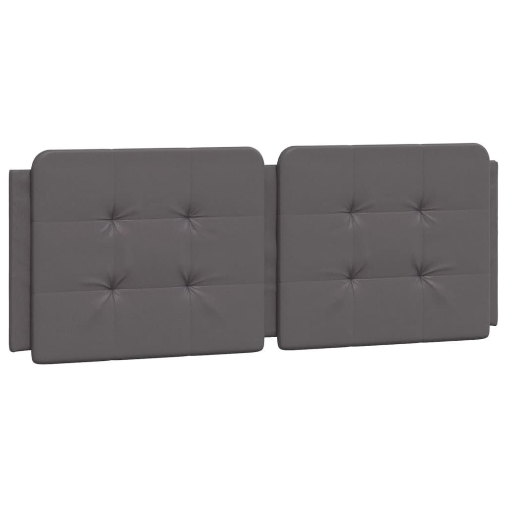 vidaXL Κρεβάτι με Στρώμα Γκρι 140x190εκ. από Συνθετικό Δέρμα