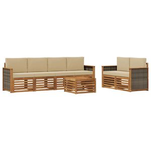 vidaXL &Sigma;&epsilon;&iota;&rho;ά &Kappa;&alpha;&nu;&alpha;&pi;έ &Epsilon;&xi;&omega;&tau;&epsilon;&rho;&iota;&kappa;&omicron;ύ &mu;&epsilon; &mu;&alpha;&xi;&iota;&lambda;ά&rho;&iota; 7 pcs &Phi;&upsilon;&sigma;&iota;&kappa;ό &kappa;&alpha;&iota; &Mu;&pi;&epsilon;&zeta;