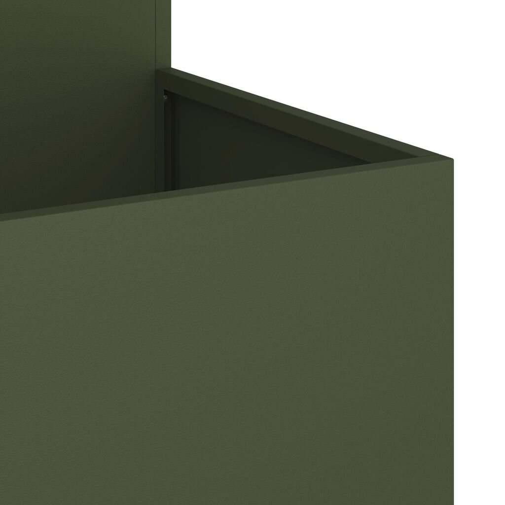 vidaXL Κηπουρική Γλάστρα 80x80x60 εκ. Πράσινος Ελαιόδεντρο Ατσάλι