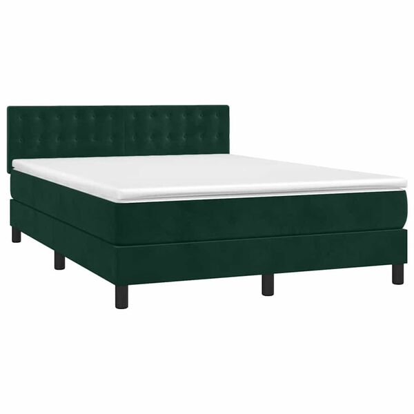 vidaXL &Kappa;&rho;&epsilon;&beta;ά&tau;&iota; Boxspring &mu;&epsilon; &Sigma;&tau;&rho;ώ&mu;&alpha; &Sigma;&kappa;&omicron;ύ&rho;&omicron; &Pi;&rho;ά&sigma;&iota;&nu;&omicron; 140x190&epsilon;&kappa;. &Beta;&epsilon;&lambda;&omicron;ύ&delta;&iota;&nu;&omicron;