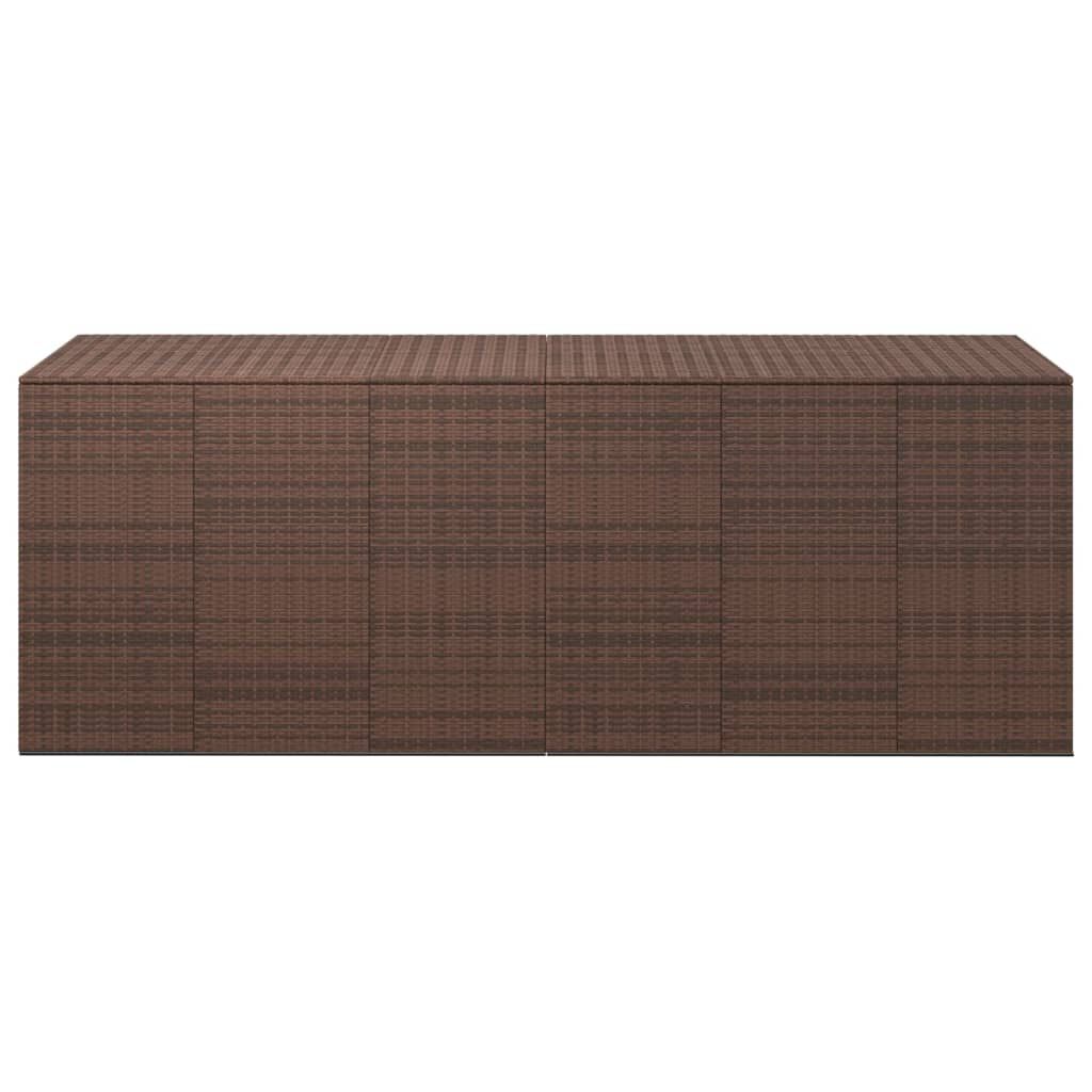 vidaXL Κουτί Μαξιλαριού Κήπου Καφέ 291x100,5x104 εκ. Ρατάν Πολυαιθ.