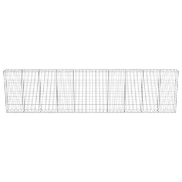 vidaXL Συρματοκιβώτιο Τοίχος 600x30x150 εκ. Γαλβαν.Χάλυβας + Καλύμματα