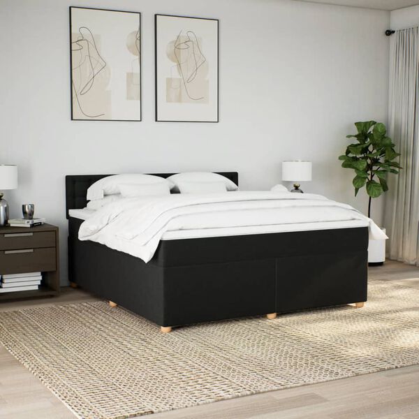 vidaXL &Kappa;&rho;&epsilon;&beta;ά&tau;&iota; Boxspring &mu;&epsilon; &Sigma;&tau;&rho;ώ&mu;&alpha; &Mu;&alpha;ύ&rho;&omicron; 180x200 &epsilon;&kappa;. &Upsilon;&phi;&alpha;&sigma;&mu;ά&tau;&iota;&nu;&omicron;