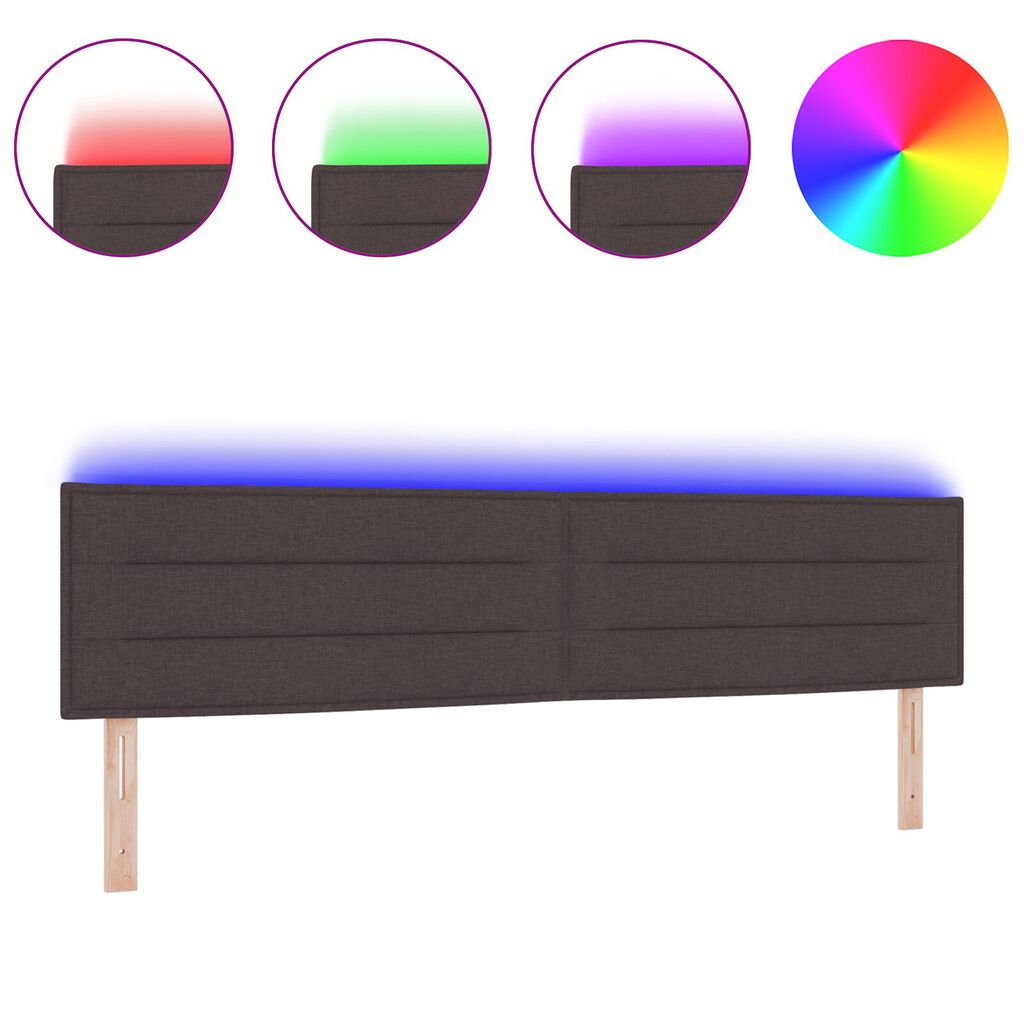 vidaXL LED Κεφαλάρι Γραμμών Σχεδίου Σκούρο Καφέ 100 εκ Ύφασμα