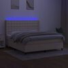 vidaXL &Kappa;&rho;&epsilon;&beta;ά&tau;&iota; Boxspring &mu;&epsilon; &Sigma;&tau;&rho;ώ&mu;&alpha; & LED &Kappa;&rho;&epsilon;&mu; 160x200 &epsilon;&kappa;. &Upsilon;&phi;&alpha;&sigma;&mu;ά&tau;&iota;&nu;&omicron;