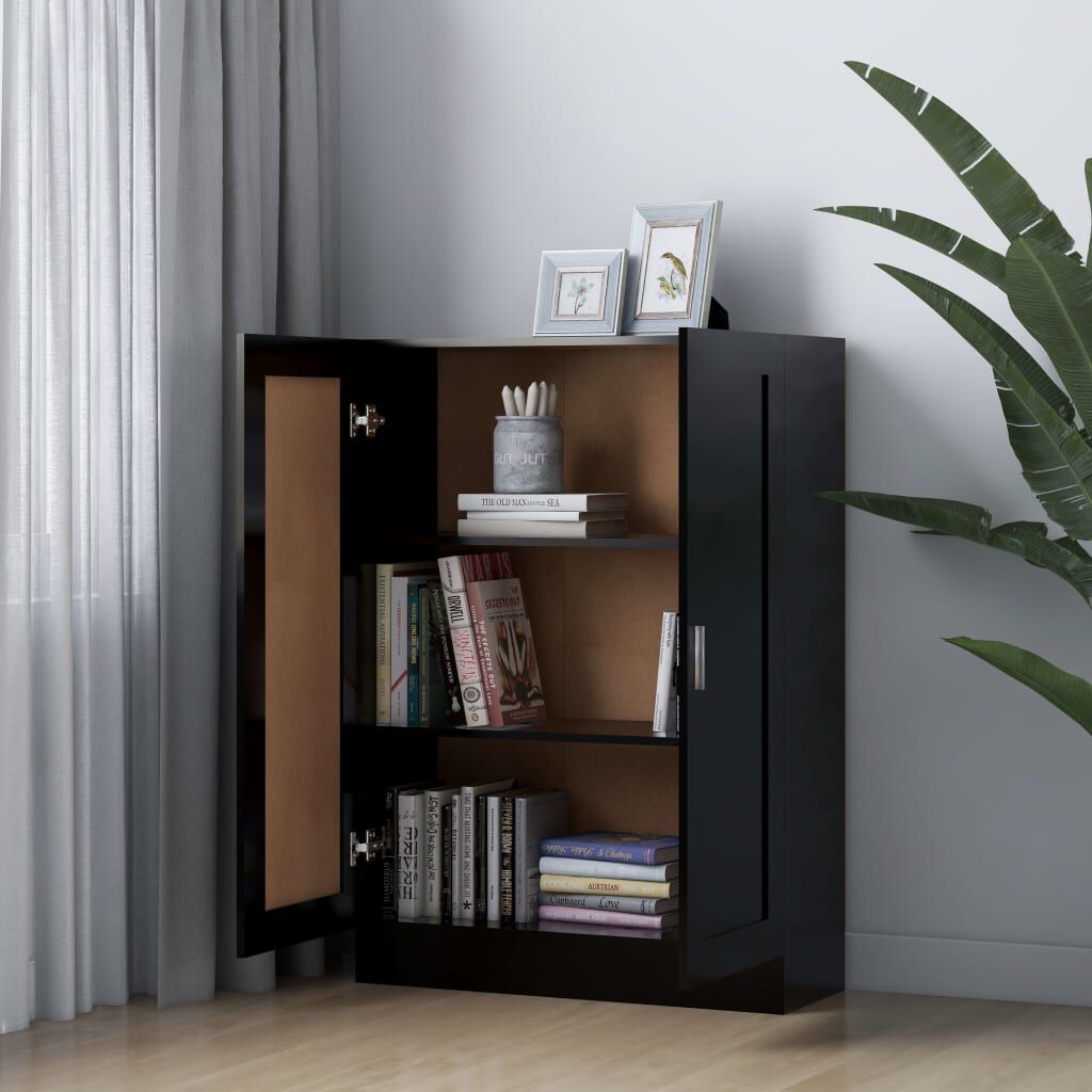 vidaXL Βιβλιοθήκη Μαύρη 82,5 x 30,5 x 115 εκ. Επεξ. Ξύλο